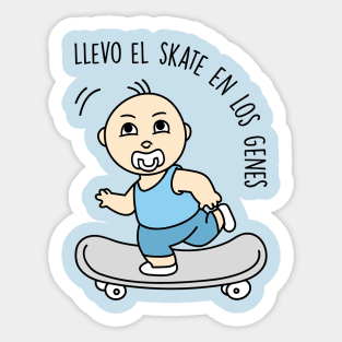 Llevo el skate en los genes (versión niño). Sticker